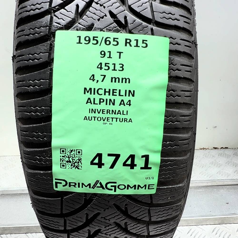 Gomma Usata 195 65 R15 91T Michelin Alpin A4 Invernale - immagine 3
