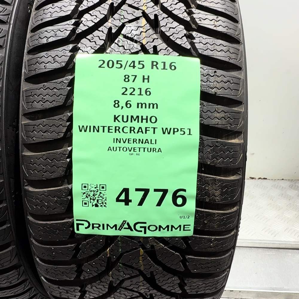 Gomme Usate 205 45 R16 87H Kumho Wintercraft WP51 98% Invernali - immagine 3