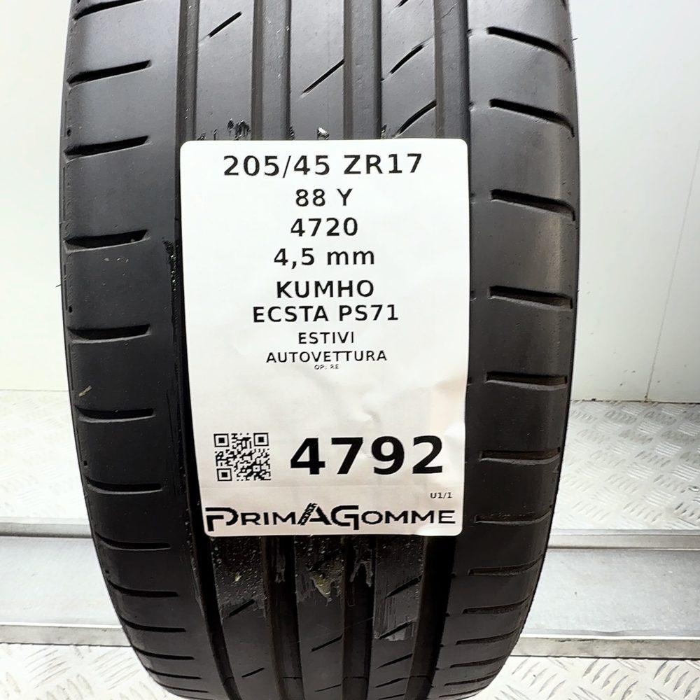 Gomma Usata 205 45 ZR17 88Y Kumho Ecsta PS71 Estivo - immagine 3
