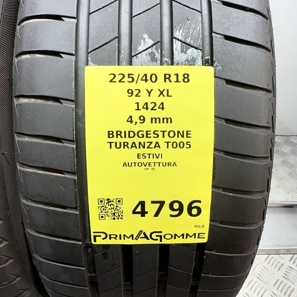 Gomme Usate 225 40 R18 92Y XL Bridgestone Turanza T005 Estive - immagine 3