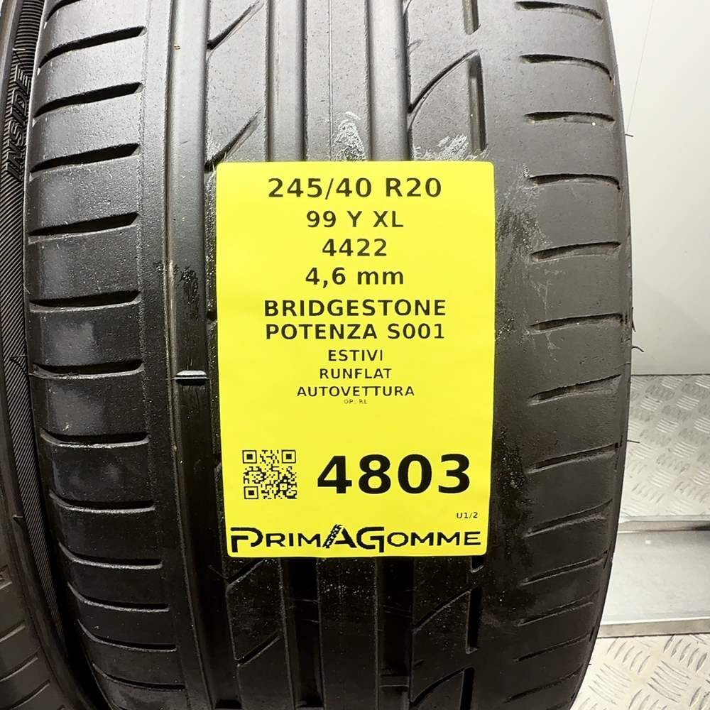 Gomme Usate 245 40 R20 99Y XL Bridgestone Potenza S001 RunFlat Estive - immagine 3