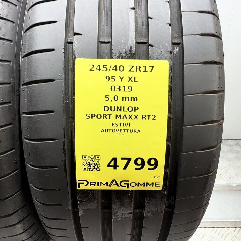 Gomme Usate 245 40 ZR17 95Y XL Dunlop Sport Maxx RT2 71% Estive - immagine 3