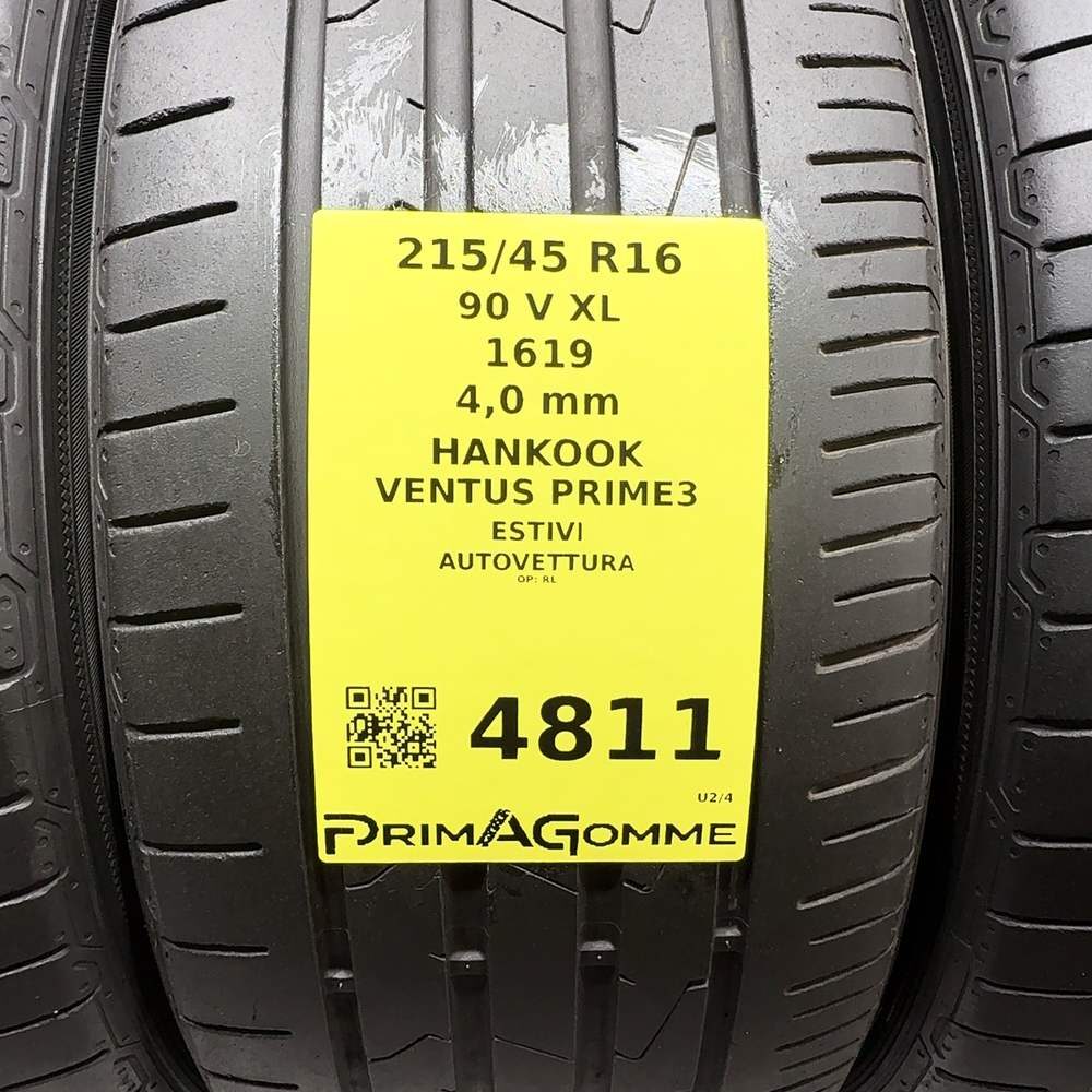 Gomme Usate 215 45 R16 90V XL Hankook Ventus Prime3 Estive - immagine 3