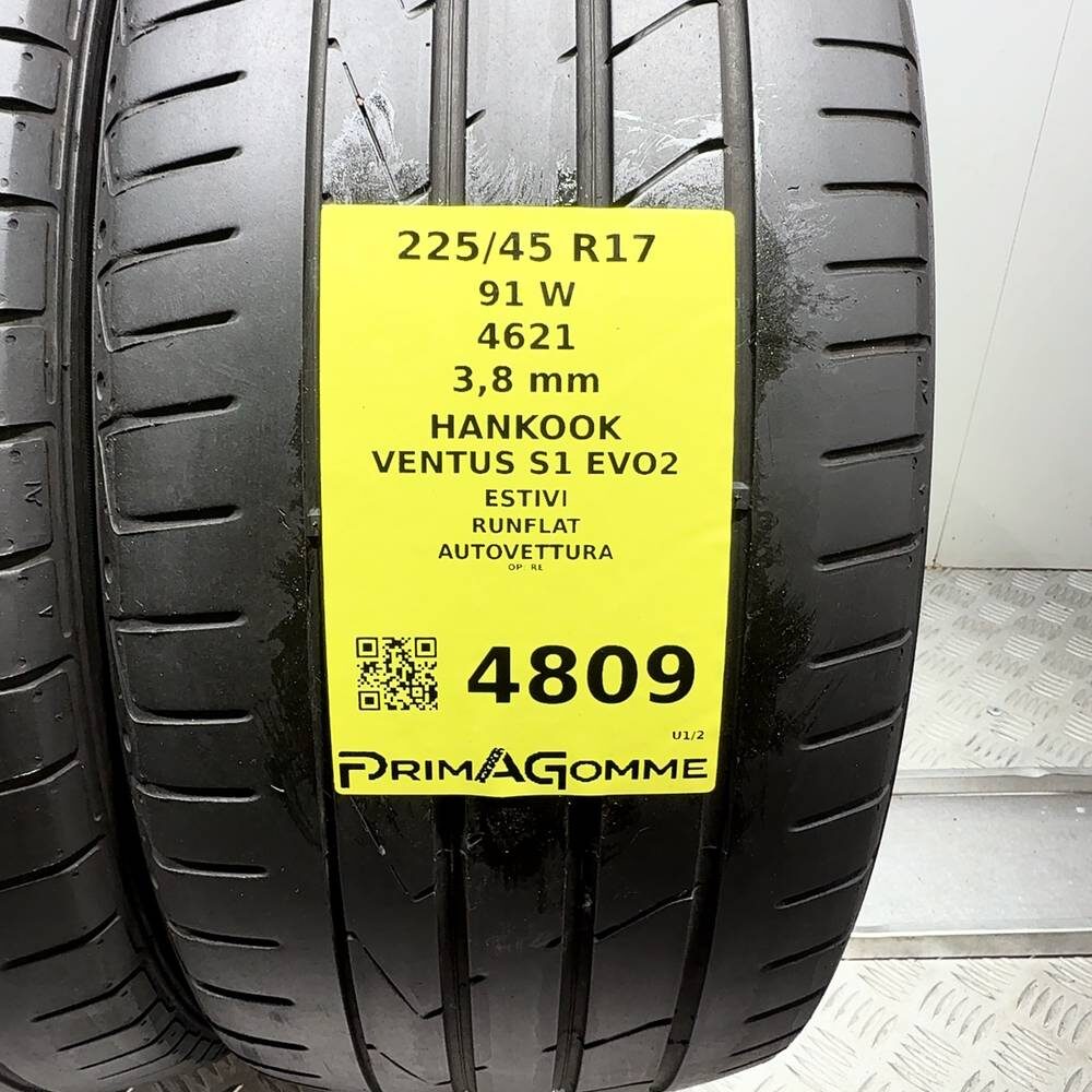 Gomme Usate 225 45 R17 91W Hankook Ventus S1 Evo2 RunFlat Estive - immagine 3
