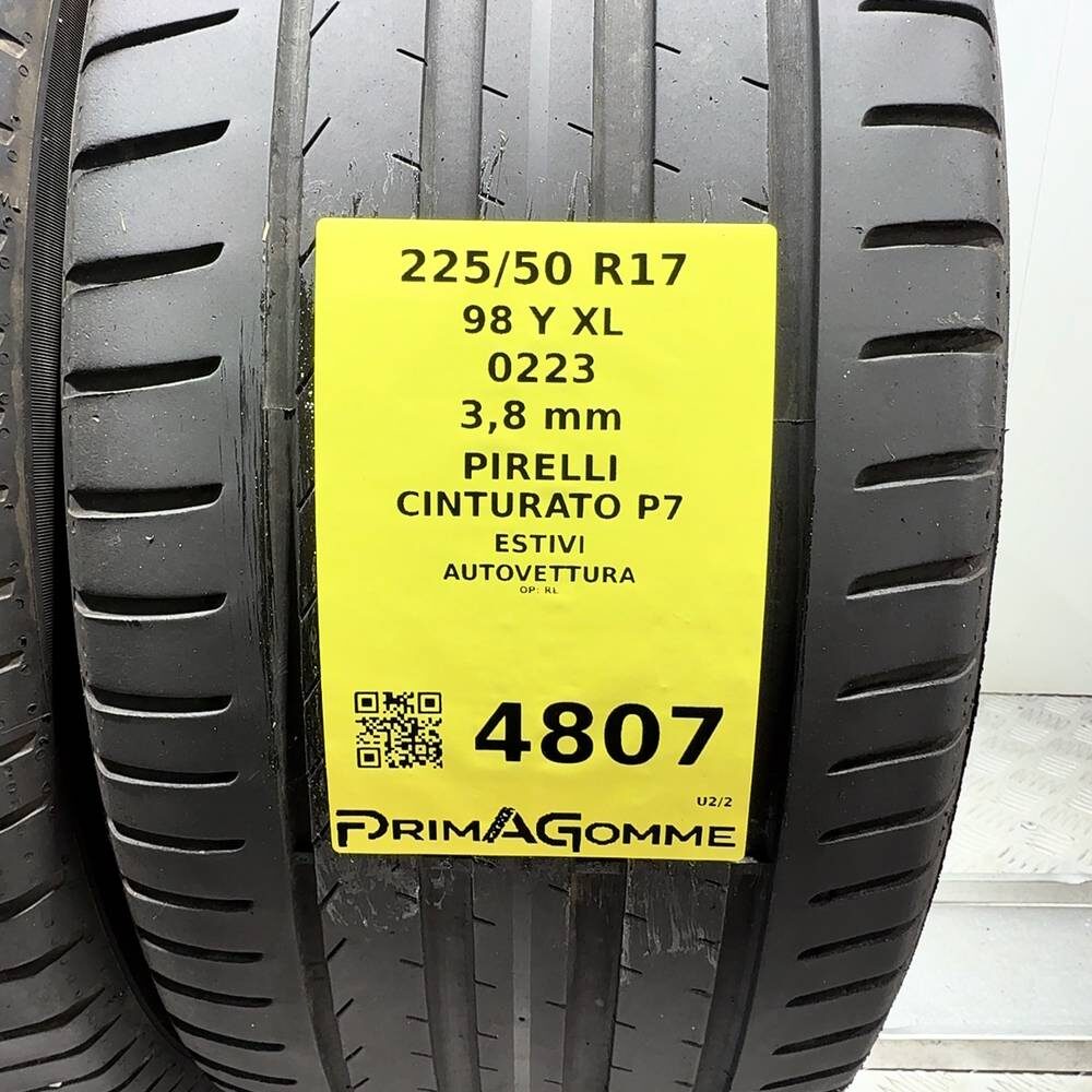 Gomme Usate 225 50 R17 98Y XL Pirelli Cinturato P7 Estive - immagine 3