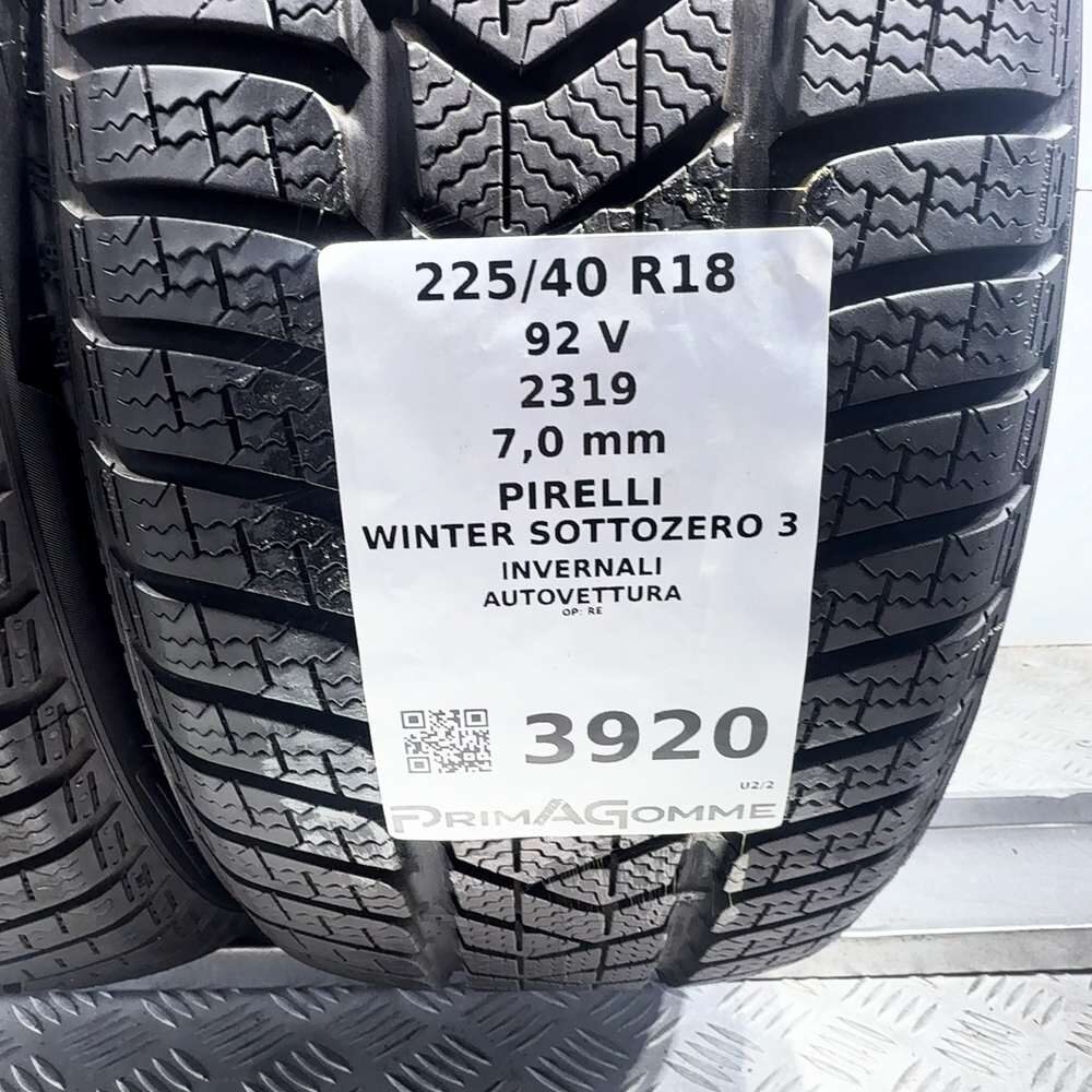 Gomme Usate 225 40 R18 92V Pirelli Winter Sottozero 3 98% Invernali - immagine 3