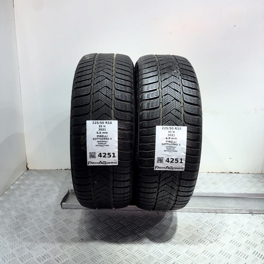 Gomme Usate 225 50 R18 95H Pirelli Sottozero 3 RunFlat 86% Invernali - immagine 4