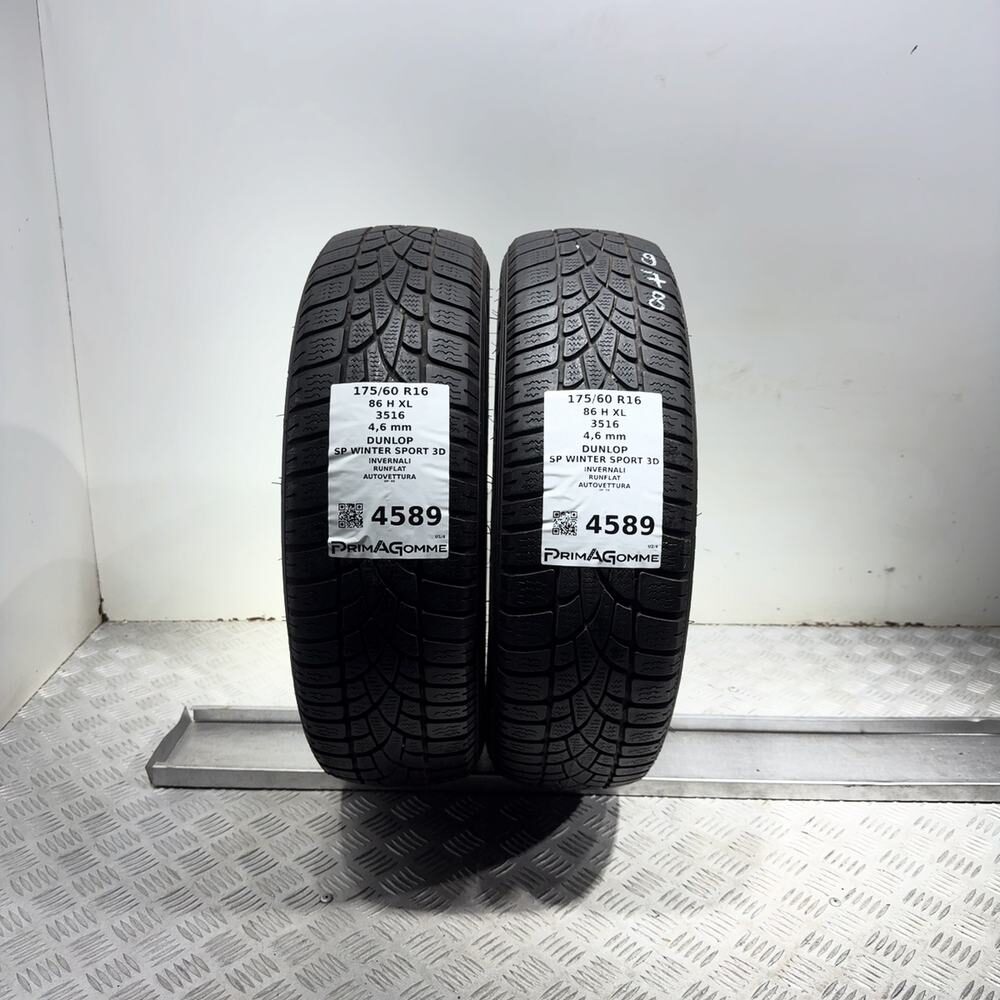 Gomme Usate 175 60 R16 86H XL Dunlop SP Winter Sport 3D RunFlat Invernali - immagine 4