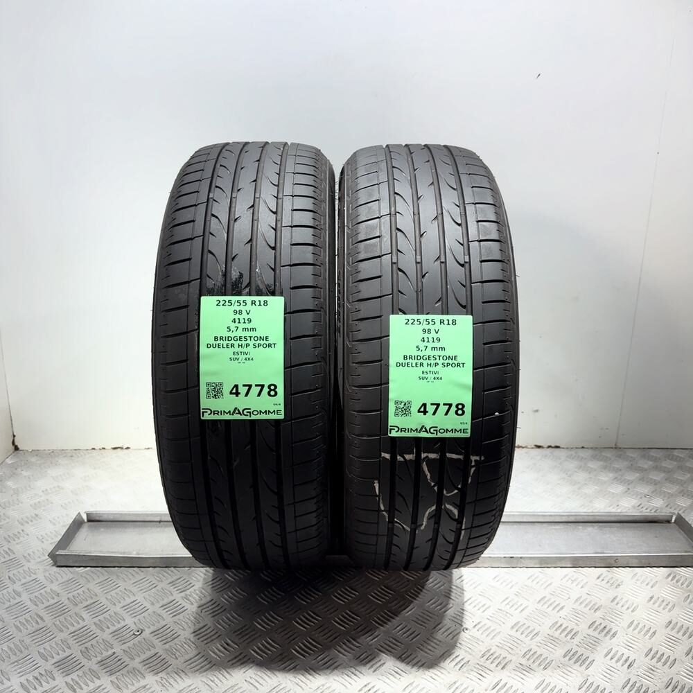 Gomme Usate 225 55 R18 98V Bridgestone Dueler H/P Sport 81% Estive - immagine 4
