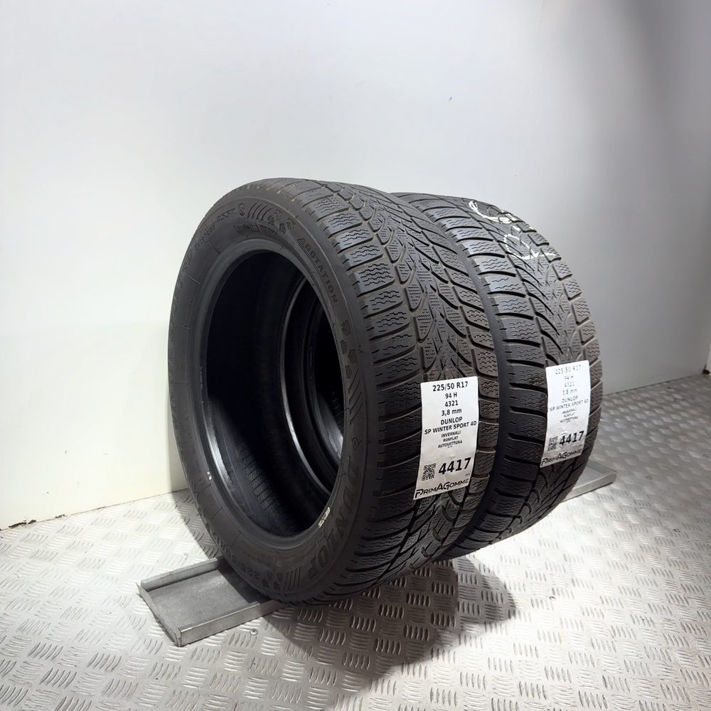 Gomme Usate 225 50 R17 94H Dunlop SP Winter Sport 4D RunFlat Invernali - immagine 5