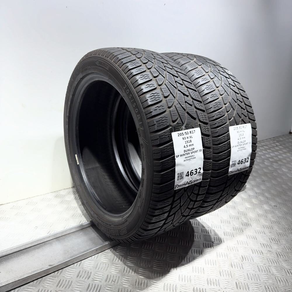 Gomme Usate 205 50 R17 93H XL Dunlop SP Winter Sport 3D Invernali - immagine 5