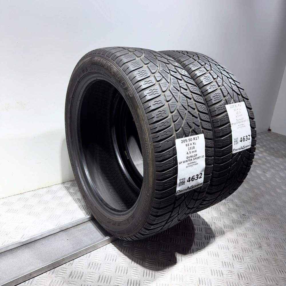 Gomme Usate 205 50 R17 93H XL Dunlop SP Winter Sport 3D Invernali - immagine 7