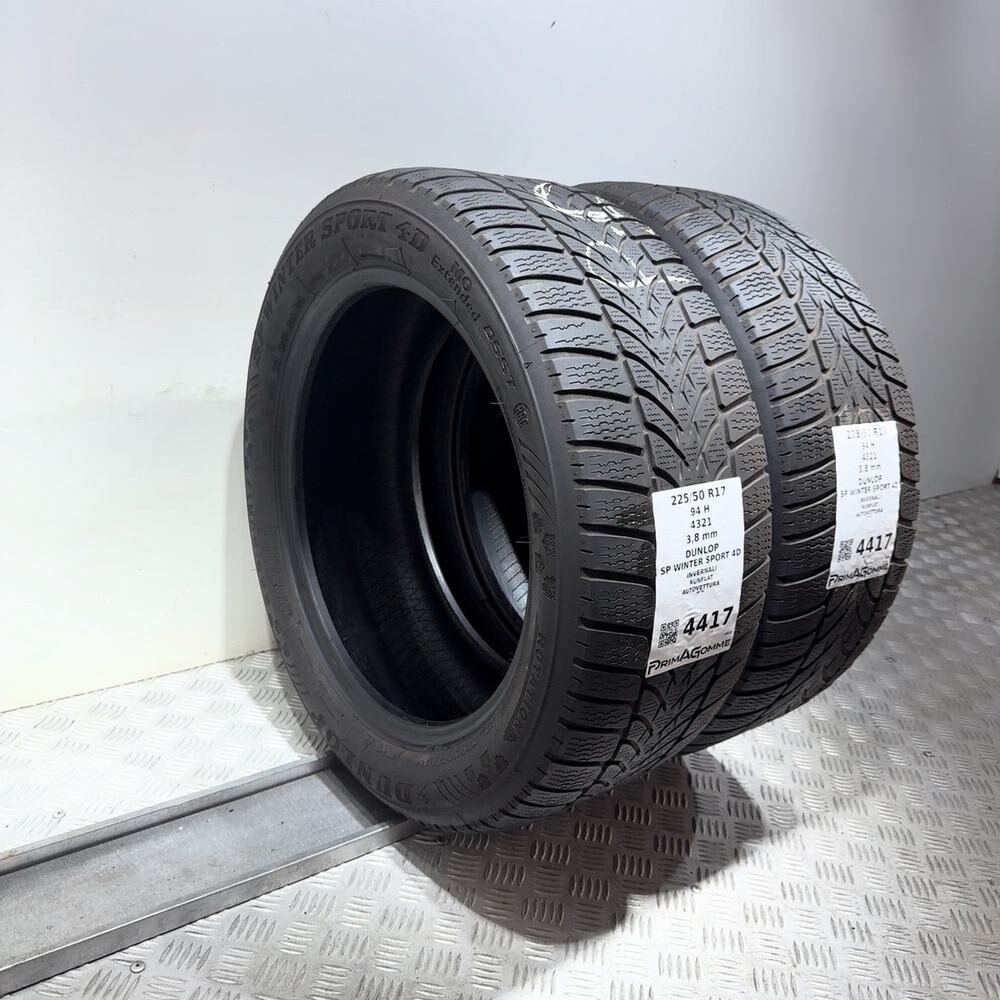 Gomme Usate 225 50 R17 94H Dunlop SP Winter Sport 4D RunFlat Invernali - immagine 8