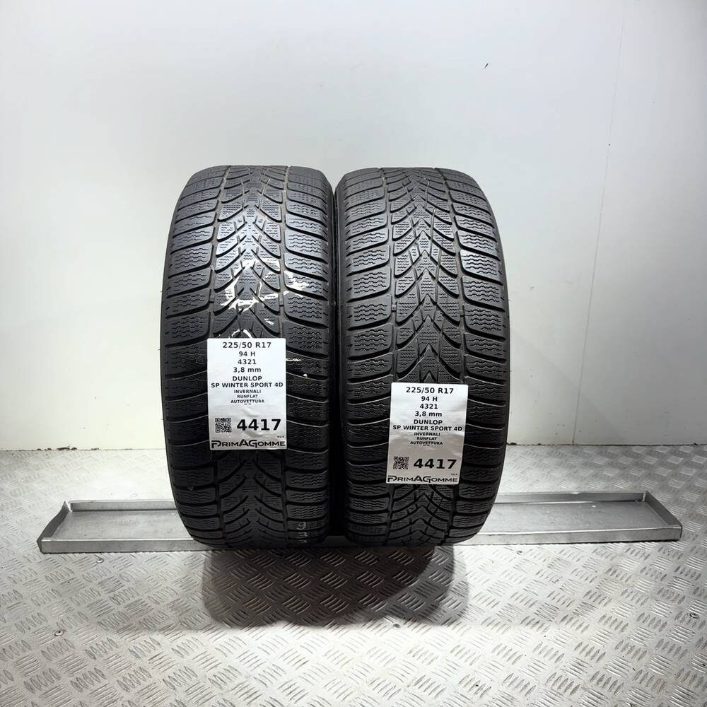 Gomme Usate 225 50 R17 94H Dunlop SP Winter Sport 4D RunFlat Invernali - immagine 15