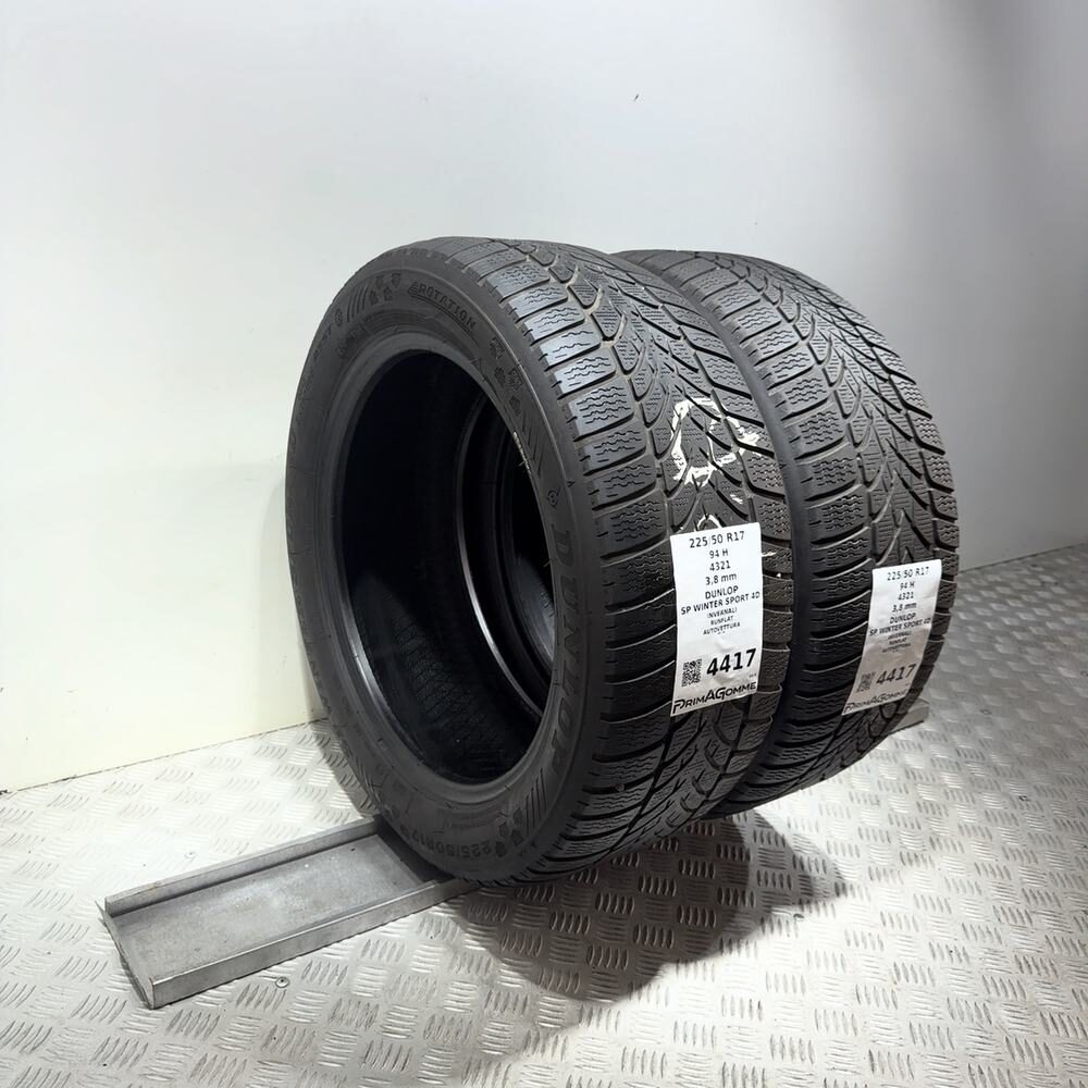 Gomme Usate 225 50 R17 94H Dunlop SP Winter Sport 4D RunFlat Invernali - immagine 16