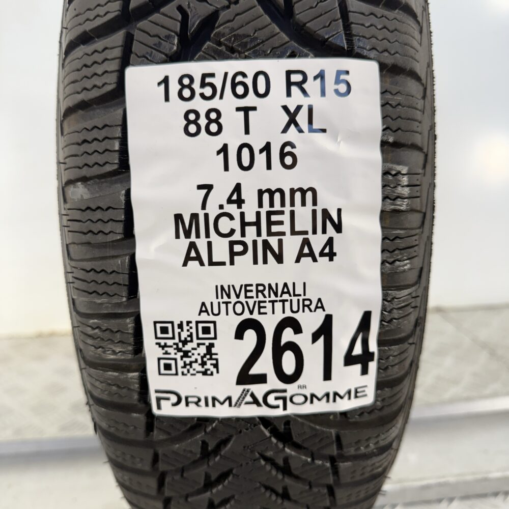 Gomma Usata 185 60 R15 88T XL Michelin Alpin A4 98% Invernale - immagine 3