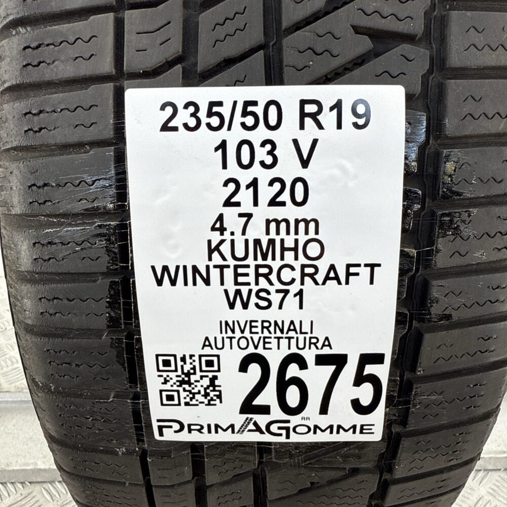 Gomma Usata 235 50 R19 103V Kumho Wintercraft WS71 Invernale - immagine 3