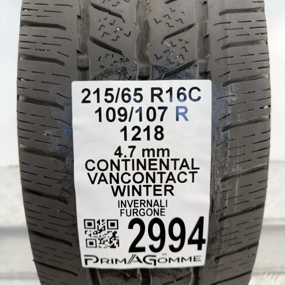 Gomma Usata 215 65 R16C 109/107R Continental VanContact Winter Invernale - immagine 3