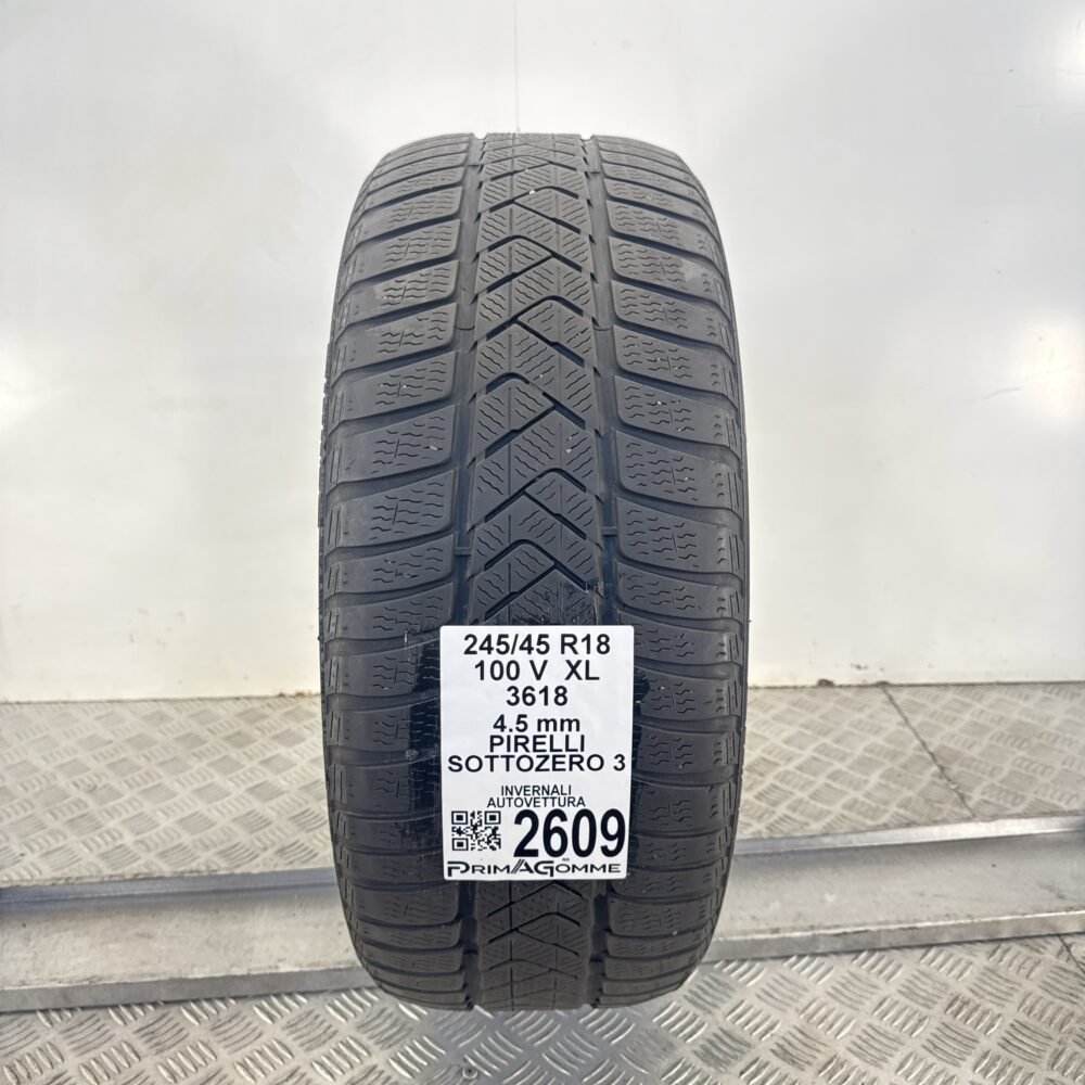 Gomma Usata 245 45 R18 100V XL Pirelli Sottozero 3 Invernale