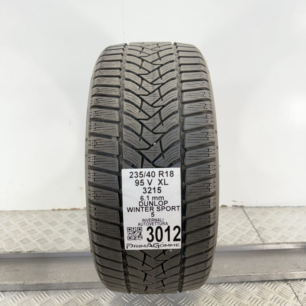 Gomma Usata 235 40 R18 95V XL Dunlop Winter Sport 5 87% Invernale