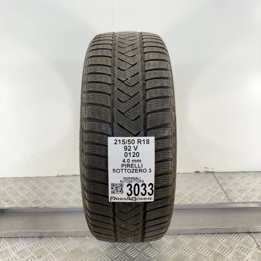 Gomma Usata 215 50 R18 92V Pirelli Sottozero 3 Invernale