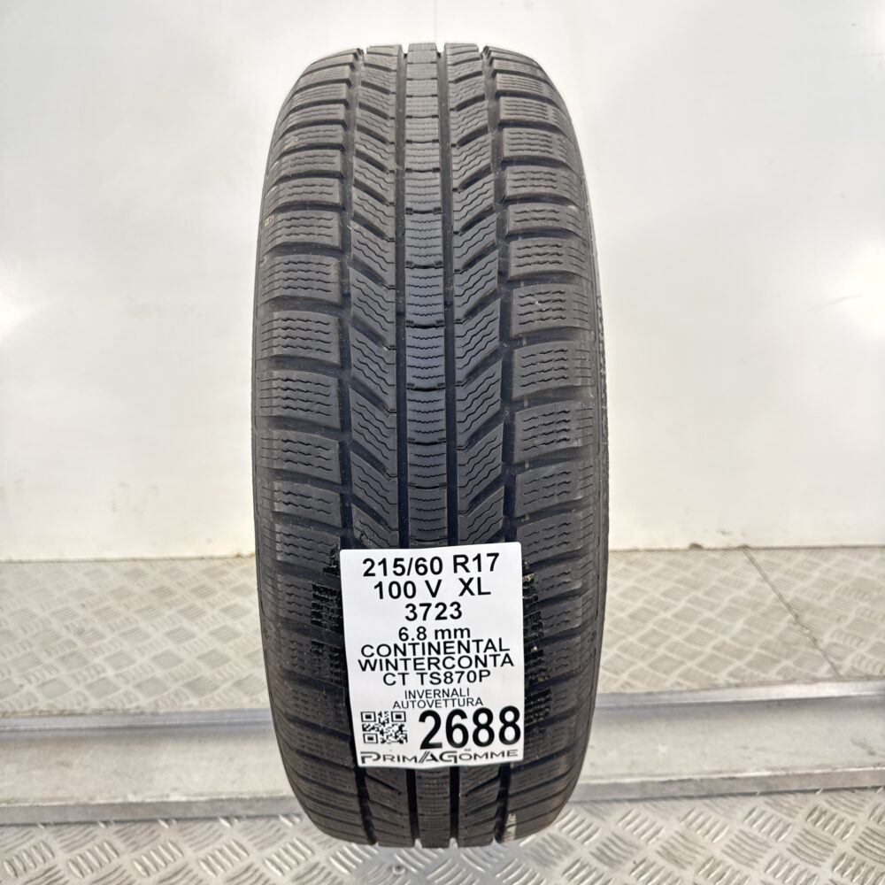 Gomma Usata 215 60 R17 100V XL Continental WinterContact TS870P 97% Invernale