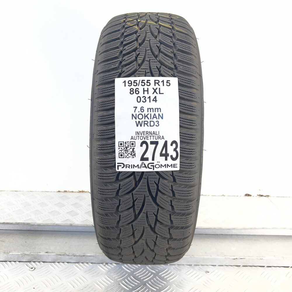 Gomma Usata 195 55 R15 86H XL Nokian Wrd3 98% Invernale