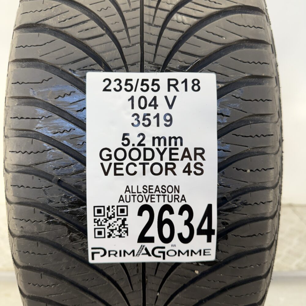 Gomma Usata 235 55 R18 104V Goodyear Vector 4S 74% 4 Stagioni - immagine 3