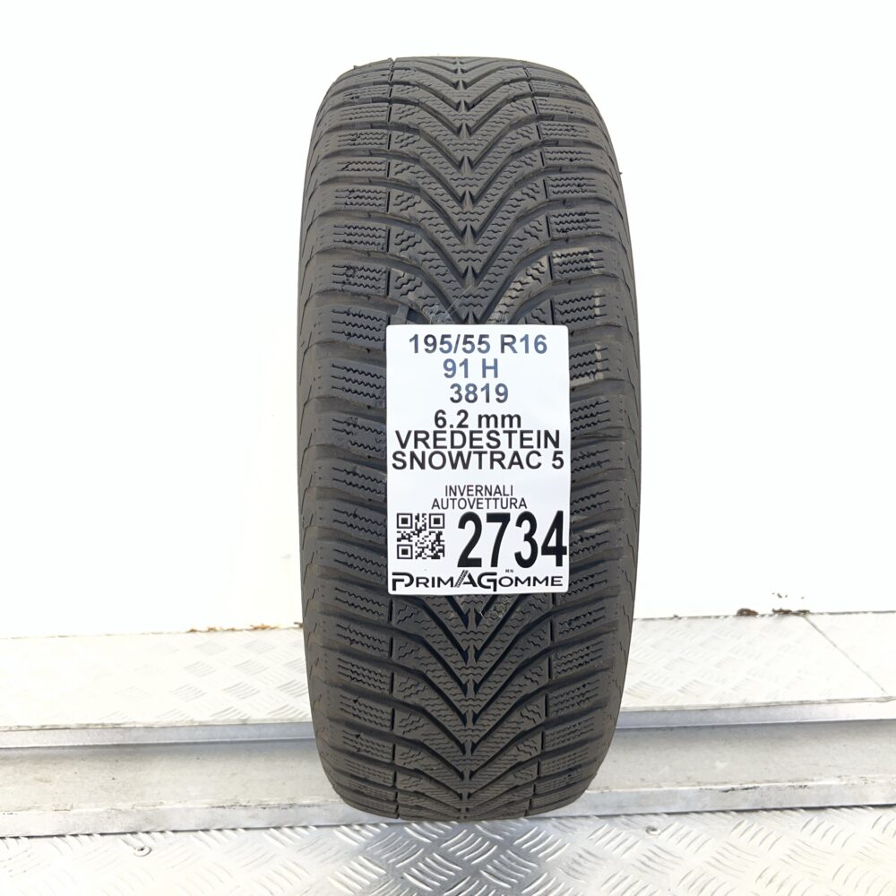 Gomma Usata 195 55 R16 91H Vredestein Snowtrac 5 78% Invernale - immagine 6