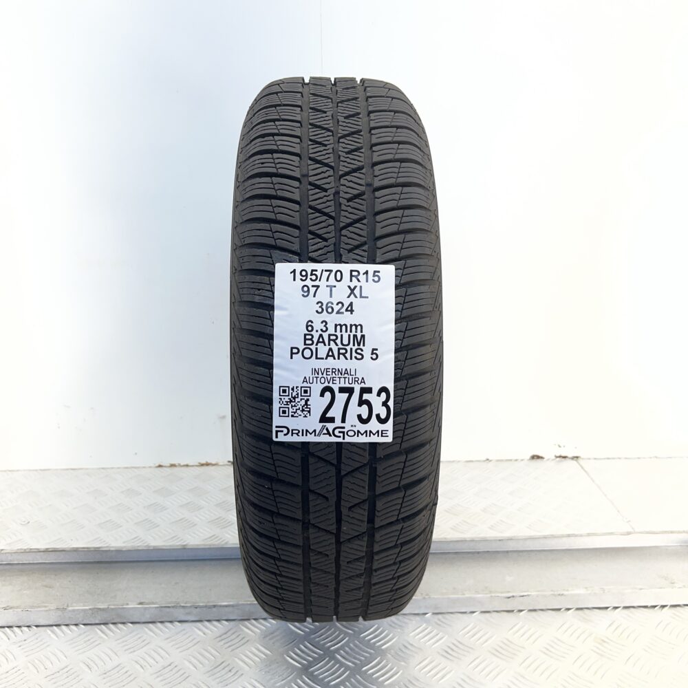Gomma Usata 195 70 R15 97T XL Barum Polaris 5 90% Invernale
