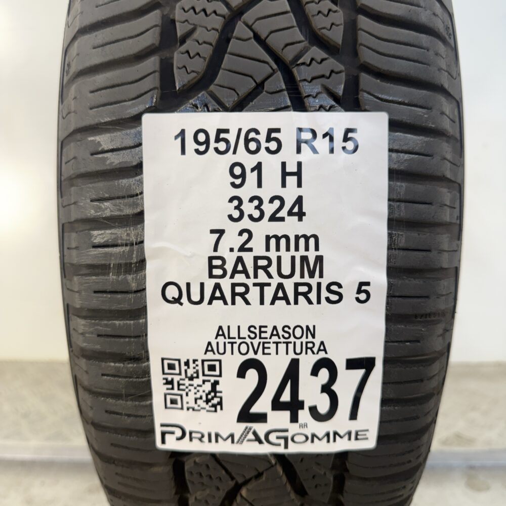 Gomma Usata 195 65 R15 91H Barum Quartaris 5 98% 4 Stagioni - immagine 3