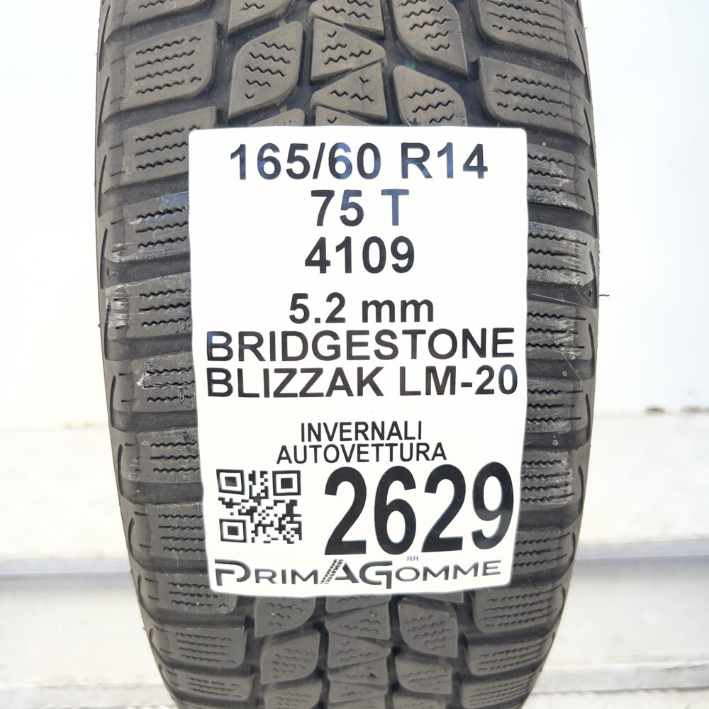Gomma Usata 165 60 R14 75T Bridgestone Blizzak LM-20 Invernale - immagine 3