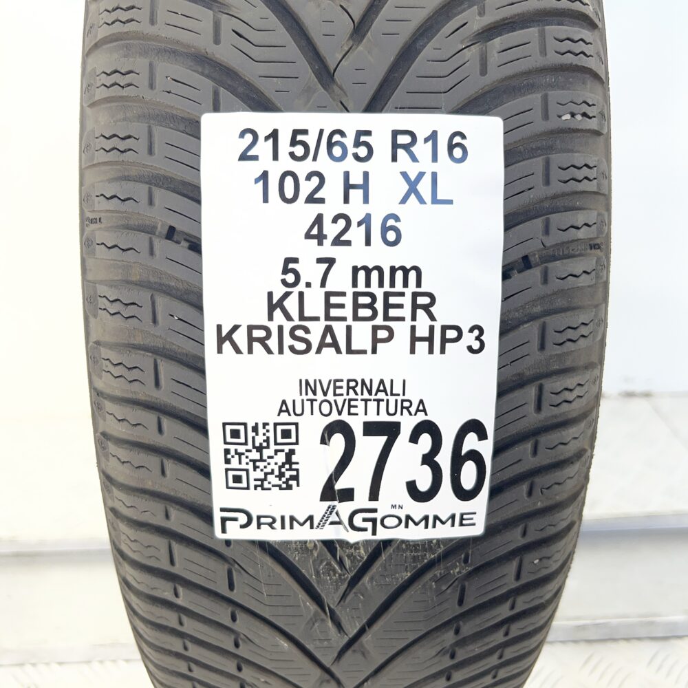 Gomma Usata 215 65 R16 102H XL Kleber Krisalp HP3 71% Invernale - immagine 3