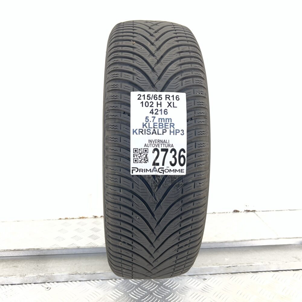 Gomma Usata 215 65 R16 102H XL Kleber Krisalp HP3 71% Invernale