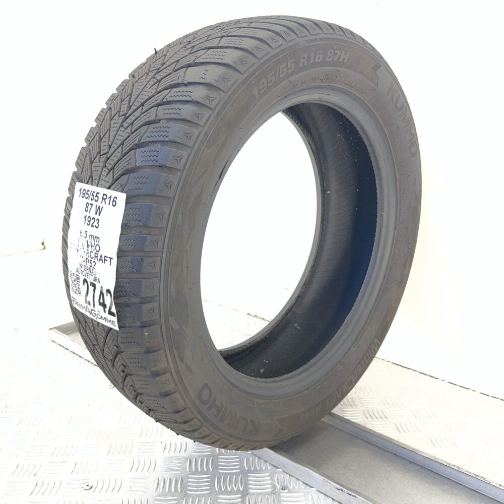 Gomma Usata 195 55 R16 87W Kumho Wintercraft WP52 81% Invernale - immagine 4
