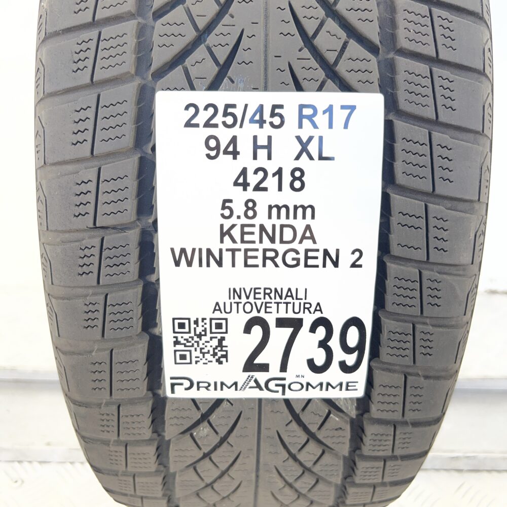 Gomma Usata 225 45 R17 94H XL Kenda Wintergen 2 73% Invernale - immagine 3