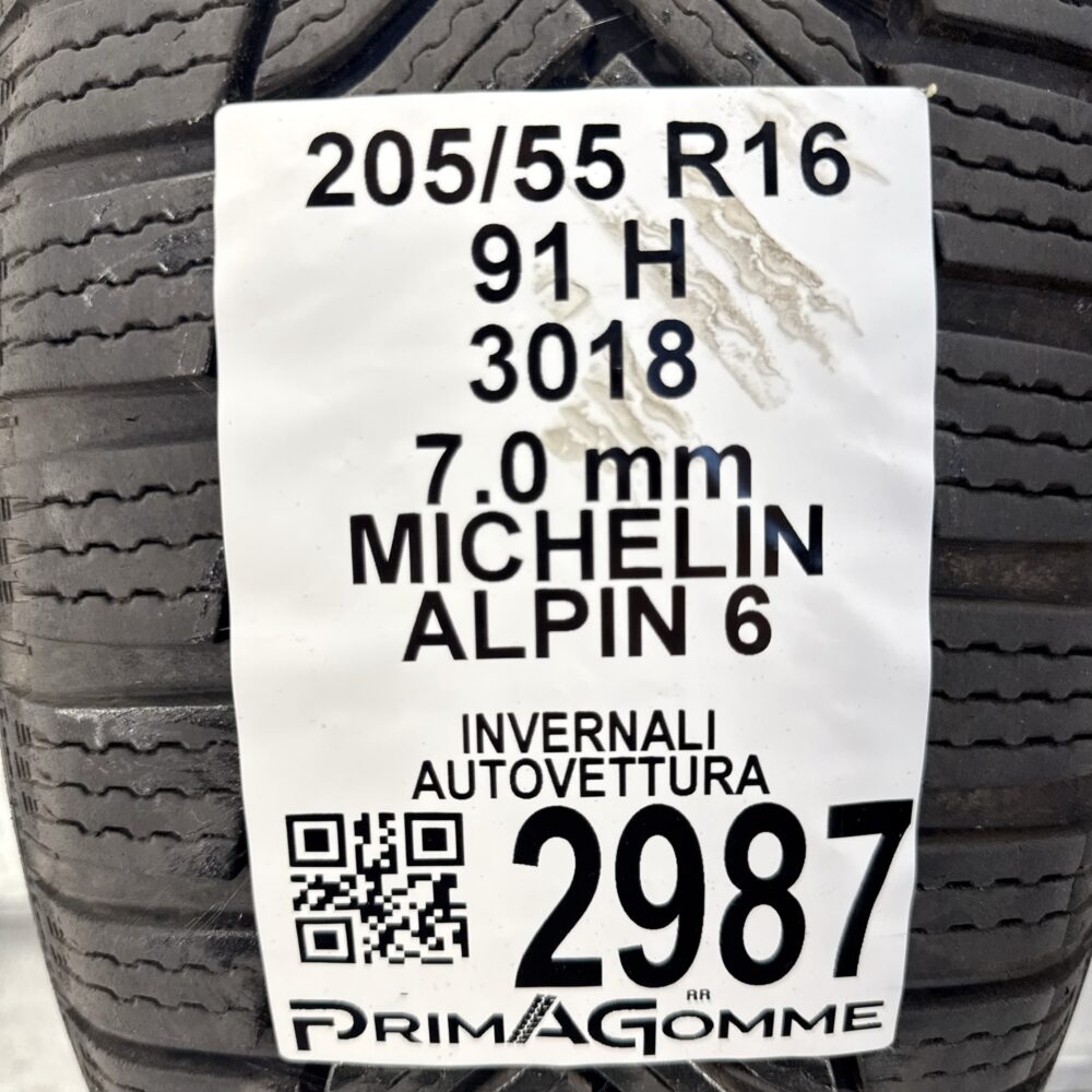 Gomma Usata 205 55 R16 91H Michelin Alpin 6 98% Invernale - immagine 3