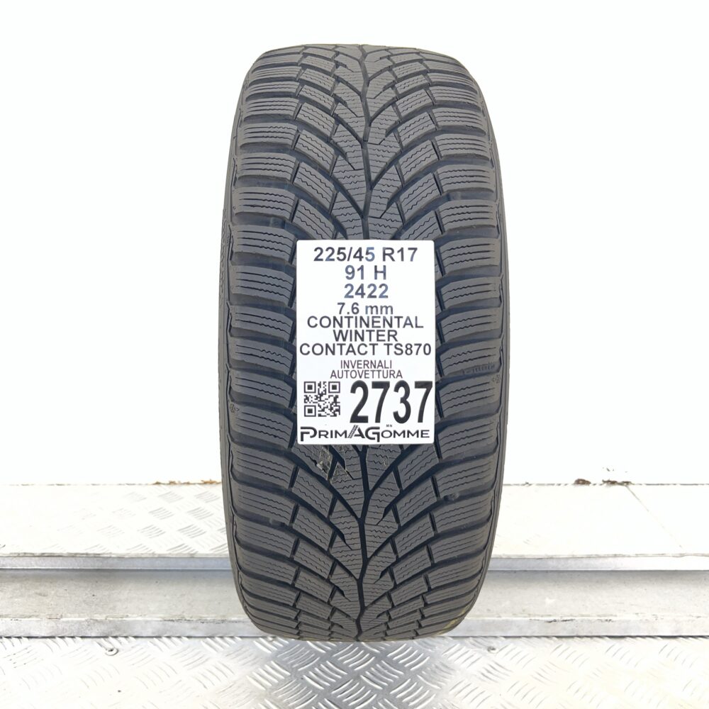 Gomma Usata 225 45 R17 91H Continental Winter Contact TS870 95% Invernale