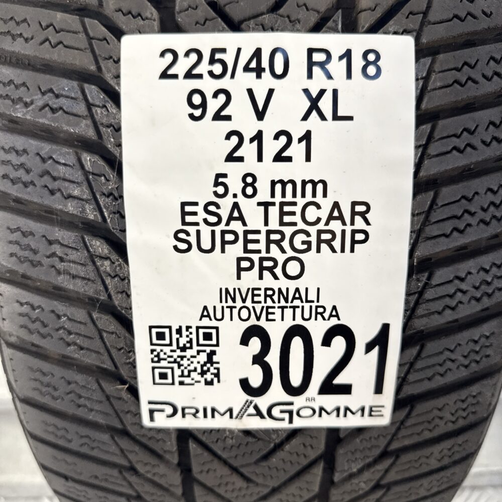 Gomma Usata 225 40 R18 92V XL Esa Tecar Supergrip Pro 83% Invernale - immagine 3
