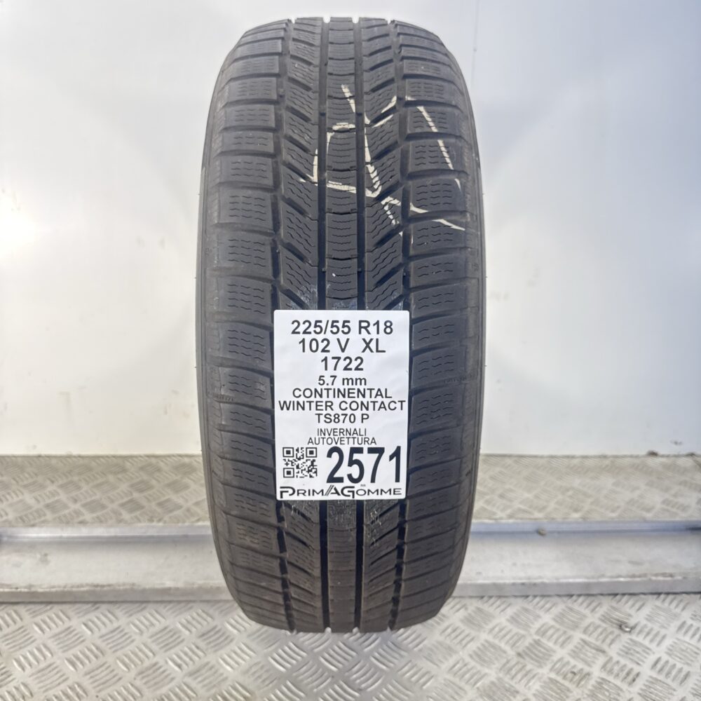 Gomma Usata 225 55 R18 102V XL Continental Winter Contact TS870 P 81% Invernale