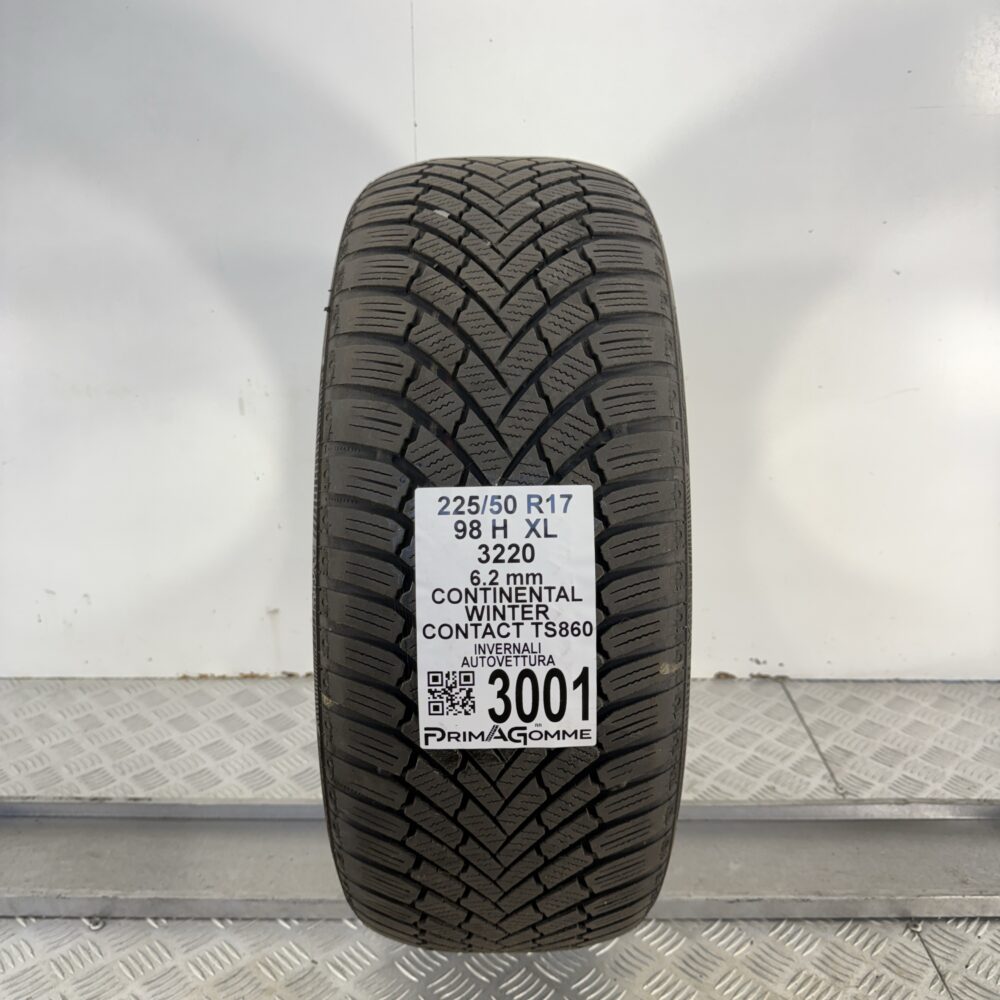 Gomma Usata 225 50 R17 98H XL Continental Winter Contact TS860 89% Invernale