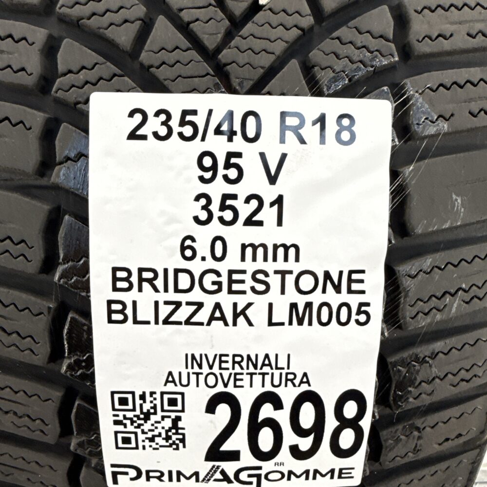 Gomma Usata 235 40 R18 95V Bridgestone Blizzak LM005 86% Invernale - immagine 3