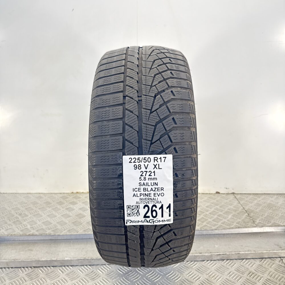 Gomma Usata 225 50 R17 98V XL Sailun Ice Blazer Alpine Evo 83% Invernale