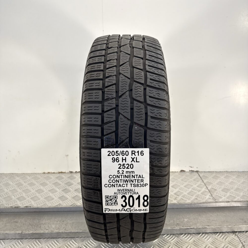 Gomma Usata 205 60 R16 96H XL Continental ContiWinterContact TS830P Invernale