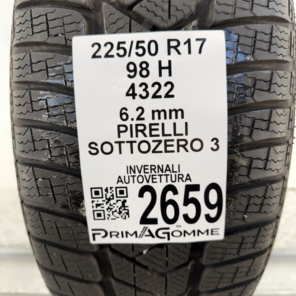 Gomma Usata 225 50 R17 98H Pirelli Sottozero 3 89% Invernale - immagine 3