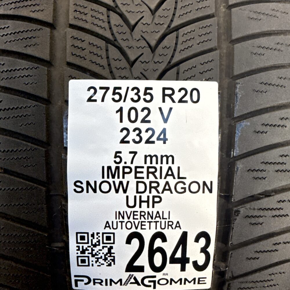 Gomma Usata 275 35 R20 102V Imperial Snow Dragon Uhp 81% Invernale - immagine 3