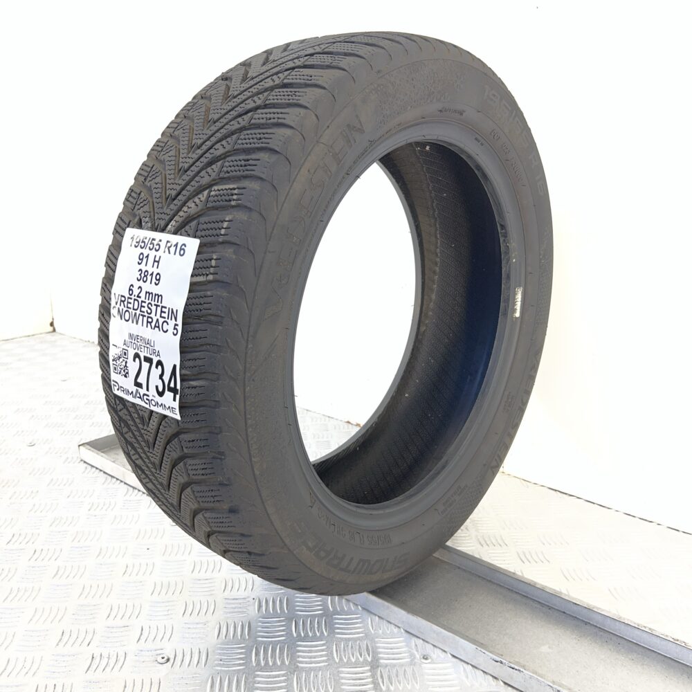 Gomma Usata 195 55 R16 91H Vredestein Snowtrac 5 78% Invernale - immagine 2