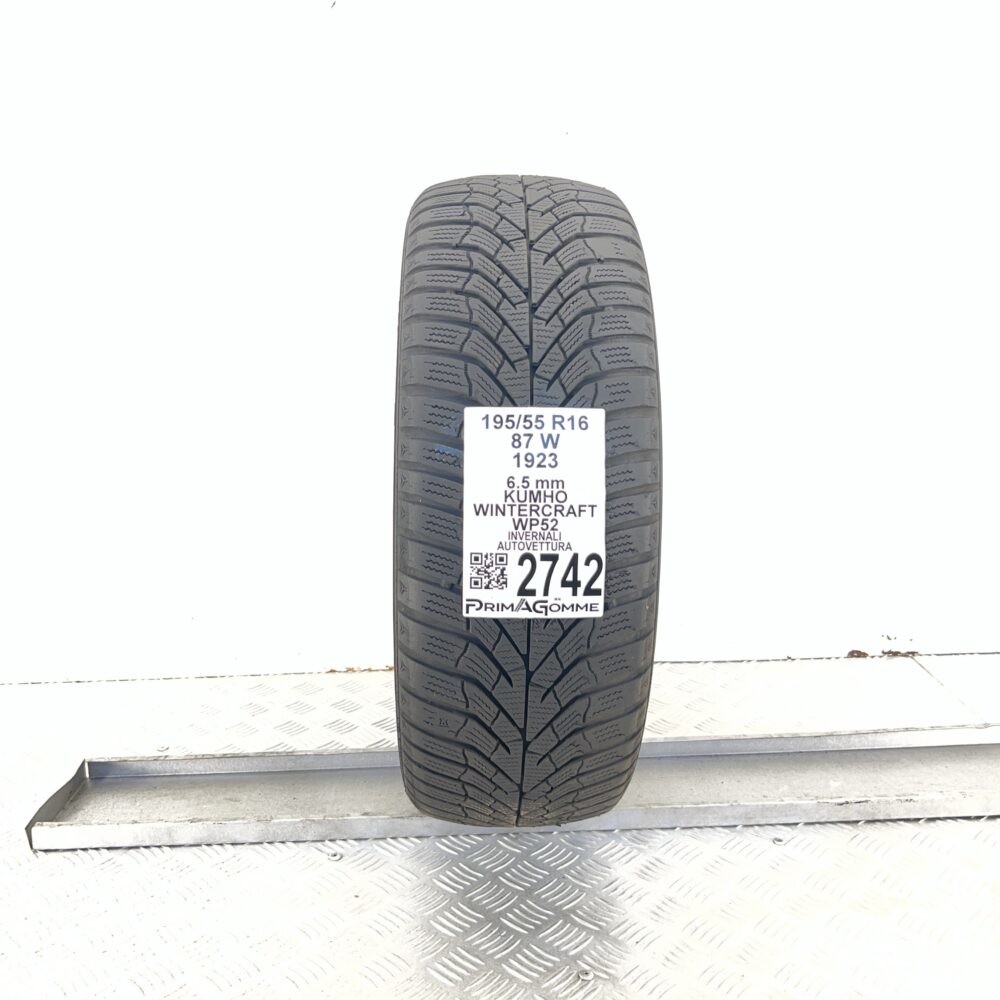 Gomma Usata 195 55 R16 87W Kumho Wintercraft WP52 81% Invernale
