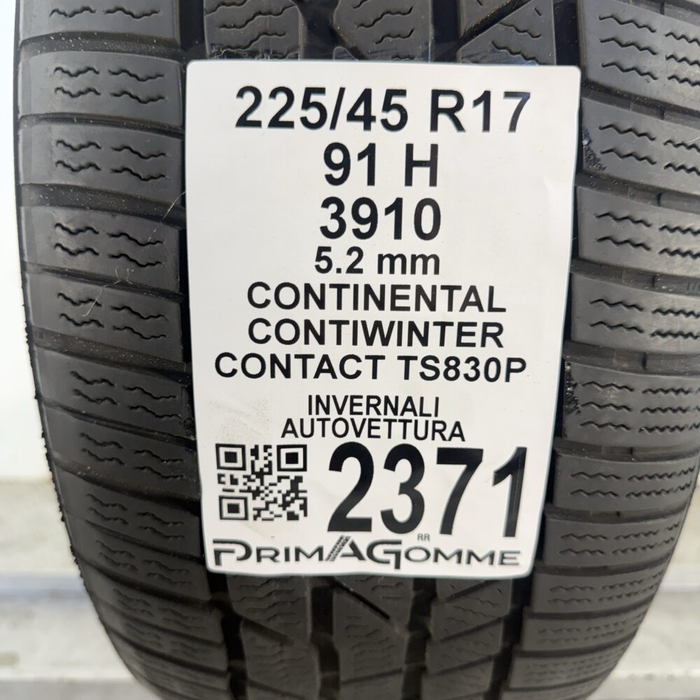 Gomma Usata 225 45 R17 91H Continental ContiWinterContact TS830P 74% Invernale - immagine 3