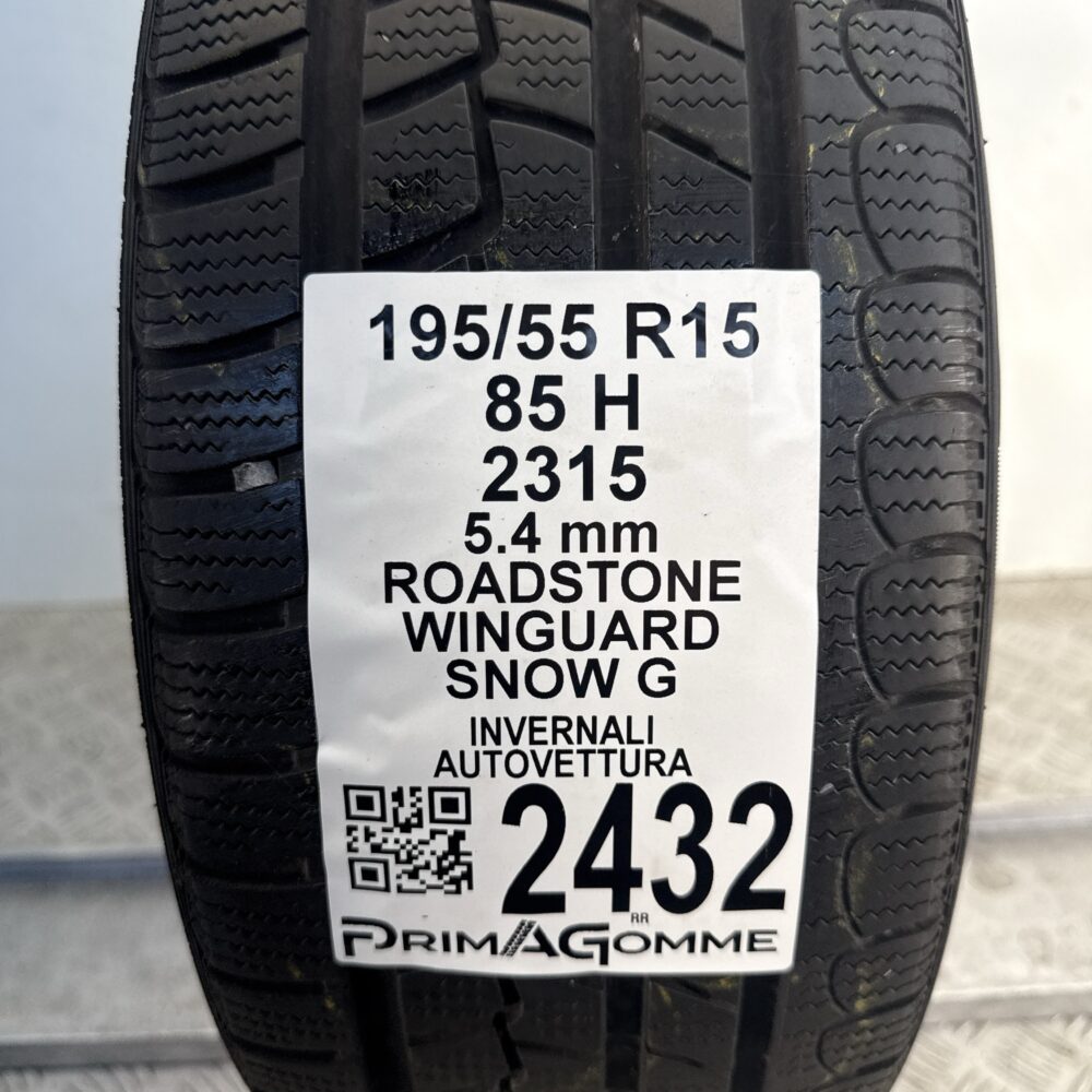 Gomma Usata 195 55 R15 85H Roadstone Winguard Snow G 77% Invernale - immagine 3